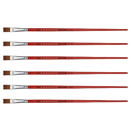 Kit 6 Pincel Chato Reto Pelo Orelha de Boi 181 Nº10 Tigre