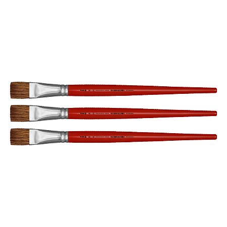 Kit 3 Pincel Chato Reto Pelo Orelha de Boi 181 Nº22 Tigre