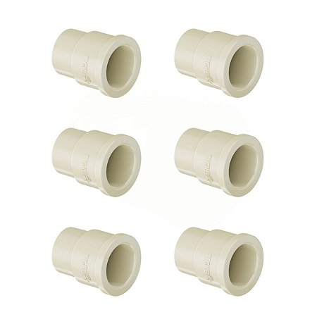 Kit 6 Luva Transição Soldável Aquatherm CPVC 22x25mm Tigre