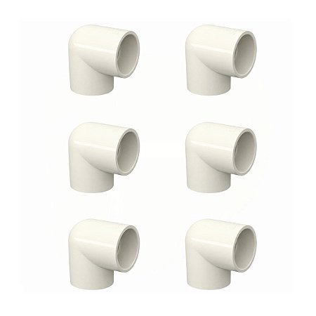 Kit 6 Joelho Cotovelo 90º Conexão Aquatherm CPVC 22mm Tigre