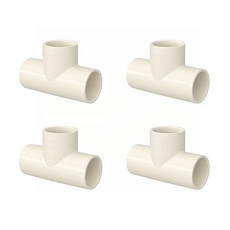 Kit 4 Tê Tee Conexão Soldável 90º Aquatherm CPVC 22mm Tigre