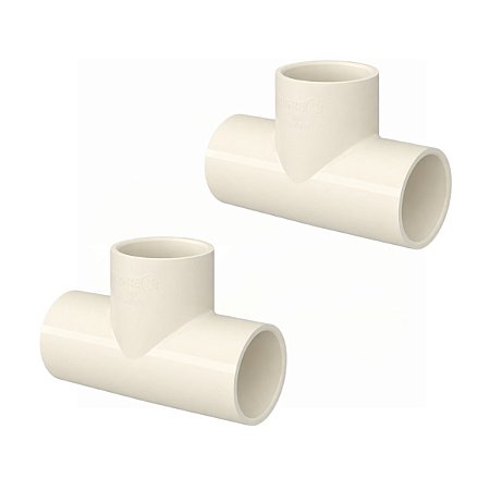 Kit 2 Tê Tee Conexão Soldável 90º Aquatherm CPVC 22mm Tigre