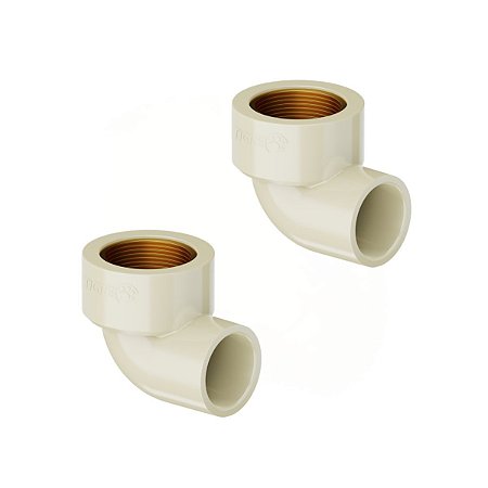 Kit 2 Joelho 90º Transição Aquatherm CPVC 22mm X 1/2'' Tigre
