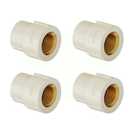 Kit 4 Luva Transição Aquatherm CPVC 22mm X 1/2'' Tigre