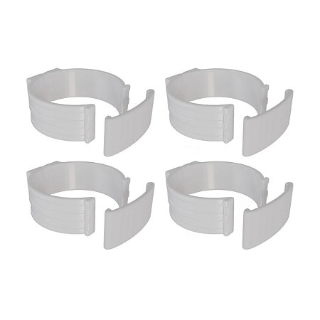 Kit 4 Abraçadeira Impacto C/ Trava Tubo 150mm 6'' Branca