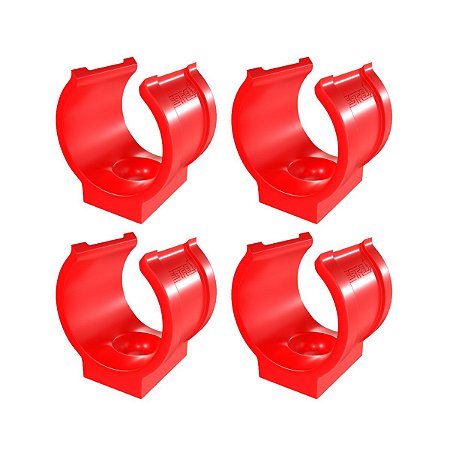 Kit 4 Abraçadeira Impacto P/ Cano Tubo 25mm 3/4'' Vermelha