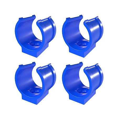 Kit 4 Abraçadeira Impacto P/ Cano Tubo 25mm 3/4'' Azul