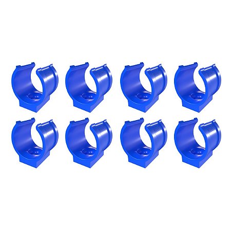 Kit 8 Abraçadeira Impacto P/ Cano Tubo 25mm 3/4'' Azul