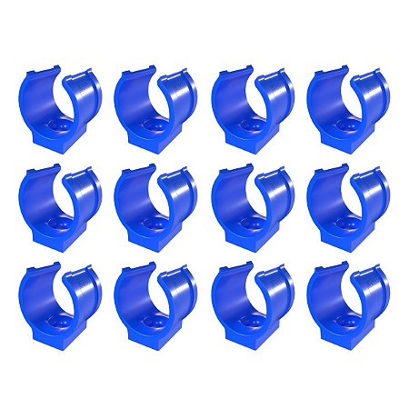 Kit 12 Abraçadeira Impacto P/ Cano Tubo 25mm 3/4'' Azul