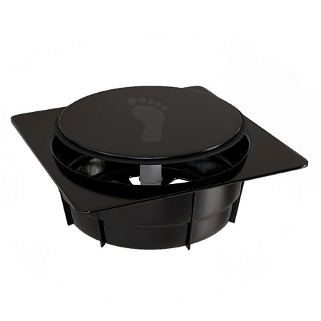 Ralo Click Inteligente Banheiro Quadrado 10cm Preto Estrela