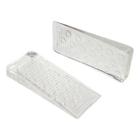 Kit 2 Aparador Trava Calço De Porta Silicone Transparente