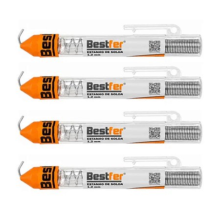 Kit 4 Tubo Tubete Estanho De Solda Eletrônica 1,2mm 20g