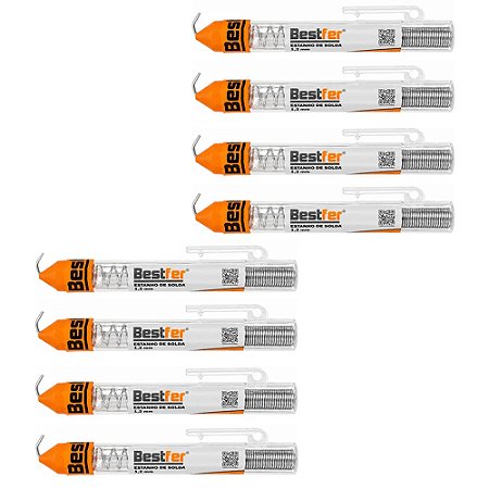 Kit 8 Tubo Tubete Estanho De Solda Eletrônica 1,2mm 20g