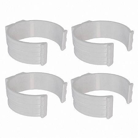 Kit 4 Abraçadeira Impacto P/ Cano Tubo 150mm 6'' Branca