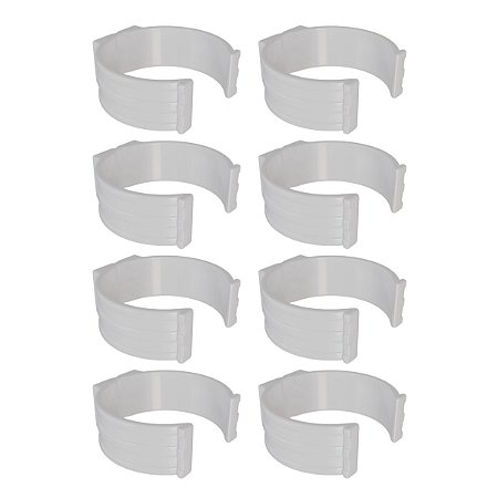 Kit 8 Abraçadeira Impacto P/ Cano Tubo 150mm 6'' Branca