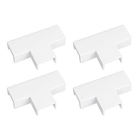 Kit 4 Acabamento Tipo T Branco P/ Canaleta 20x10mm