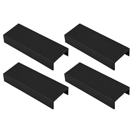 Kit 4 Acabamento Luva Preto P/ Canaleta 20x10mm (Controle)