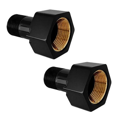Kit 2 Tubete Curto 3/4'' DN20 Latão Conexão Hidrômetro
