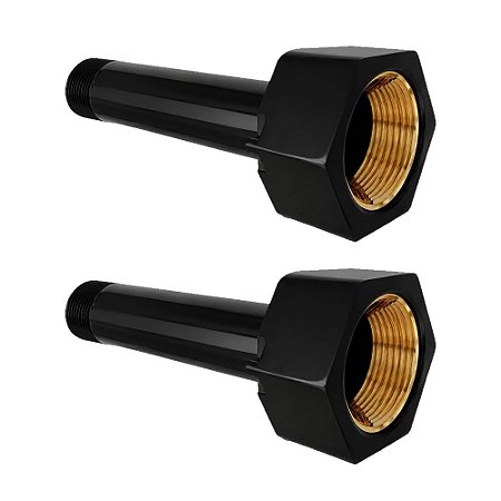 Kit 2 Tubete Longo 3/4'' DN20 Latão Conexão Hidrômetro