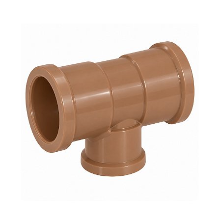Tê PVC Redução Soldável 40x25mm Marrom Amanco