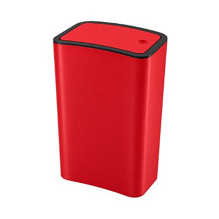 Lixeira com Tampa Click Vermelha 8L P/ Banheiro e Cozinha Astra