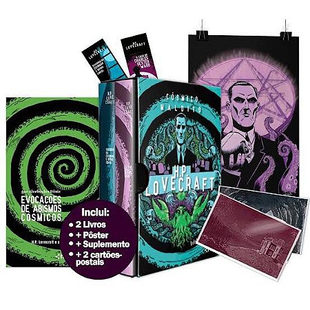 Box Cósmico Maldito: Histórias ocultas de H.P. Lovecraft: (pôster + marcador + suplemento + 2 cartões-postais)