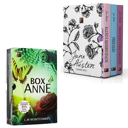 Kit Box Jane Austen com 3 Livros + Box Anne de Green Gables com 3 Livros (6 Livros)