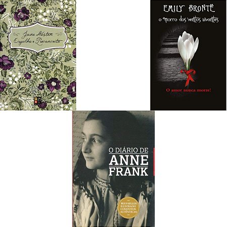 Kit com 3 Livros - Grandes Mulheres: Orgulho e Preconceito + O Morro dos Ventos Uivantes + O Diário de Anne Frank