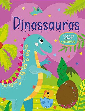 Livro Para Crianças - É Fácil Desenhar! Dinossauros - Acompanha 12 Lápis De  Cor E Adesivos - Auxilia No