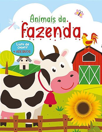 Animais da Fazenda - Livro de Colorir + Adesivos