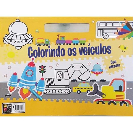 Prancheta Com Adesivos - Colorindo Os Veículos