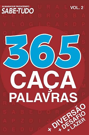 Almanaque Passatempo - Sabe tudo - 365 caça palavras: Capa vermelha