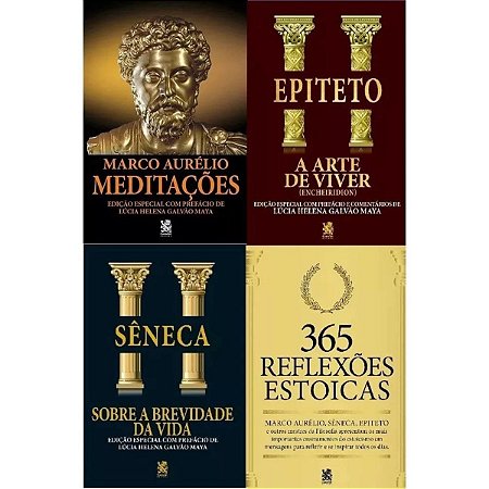 Biblioteca Estoica | Grandes Mestres - 4 Livros - Meditações, A Arte De Viver, Sobre A Brevidade Da Vida E 365 Reflexões