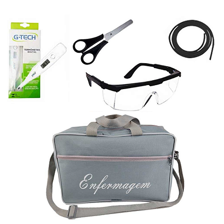 Kit Enfermagem Acessorios Termômetro, Óculos de Proteção e Outros