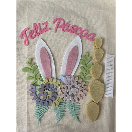 Kit de recortes para enfeite de porta no tema: Páscoa