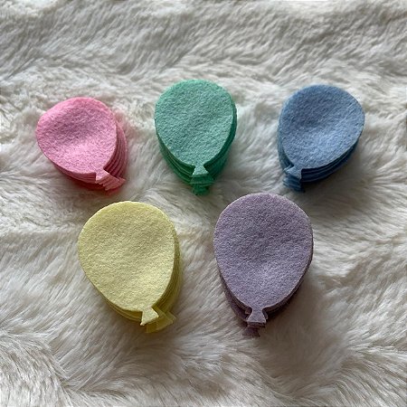 100 apliques 4 cm de balão bexiga recortado a laser em feltro para DIY