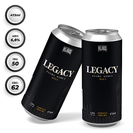 Cerveja Legacy Extra Stout Lata 473ml