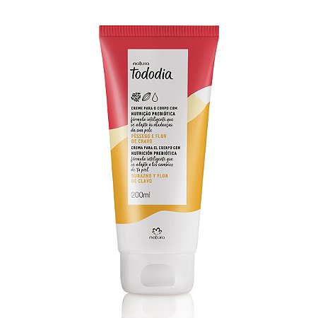 Creme Desodorante Nutritivo para o Corpo Tododia Pêssego e Flor de Cravo 200 ml