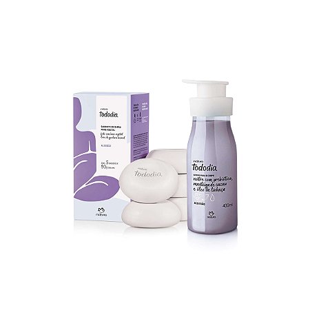 Kit Natura Tododia Algodão Creme Para o Corpo 400ml + Sabonete em Barra 90g