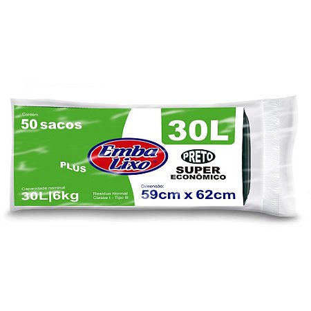 Saco de Lixo 30L Plus