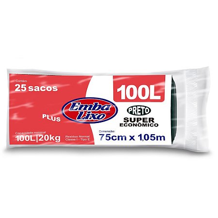 Saco de Lixo 100L Plus