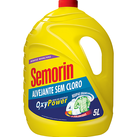 Alvejante Sem Cloro Lava Roupas Semorin 5 Litros Oxy Power