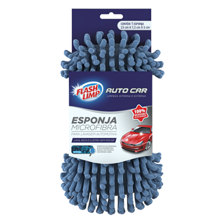 Esponja Microfibra Para Lavagem Automotiva Flash Limp