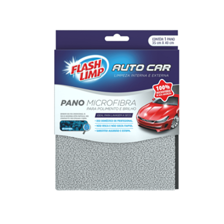Pano Automotivo Microfibra Para Polimento e Brilho 35x40 Flash Limp