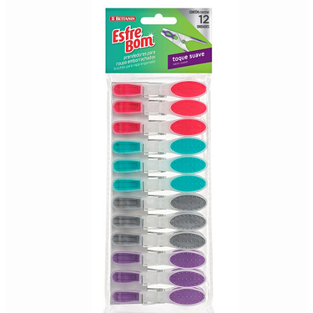 Prendedor de Roupas Emborrachado 12 Unidades Noviça Bettanin