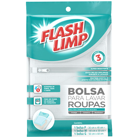 Bolsa Para Lavar Roupas 3 Peças P,M,G Flash Limp