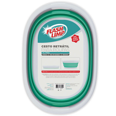 Cesto Retrátil Para Roupas 18L Flash Limp