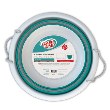 Cesto Retrátil Para Roupas 30L Flash Limp