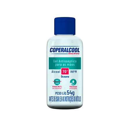 Gel Higienizador de Mãos Coperalcool Bacfree Oceano 70°INPM 54g