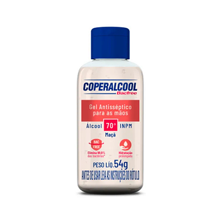 Gel Higienizador de Mãos Coperalcool Bacfree Maça 70°INPM 54g